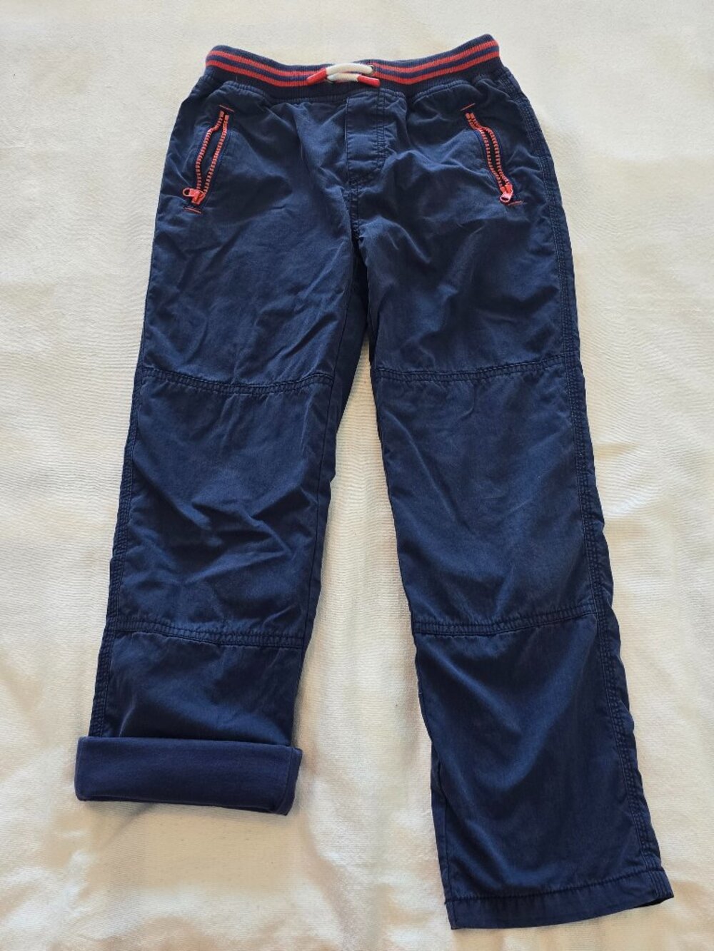 8-9Y Mini Boden Jersey Lined Pull-on Pants, Navy Blue